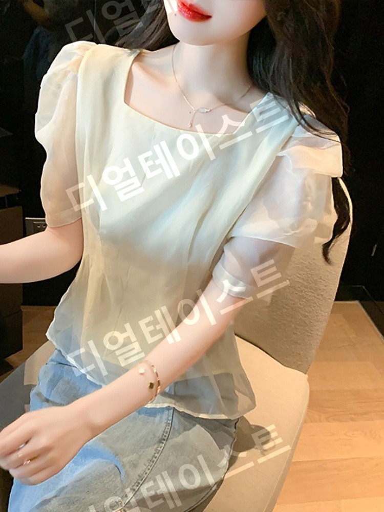 스캔들 26회 한보름 블라우스 셔츠 백설아 쉬폰 스퀘어넥 의상 옷 패션 - 상세 이미지 3