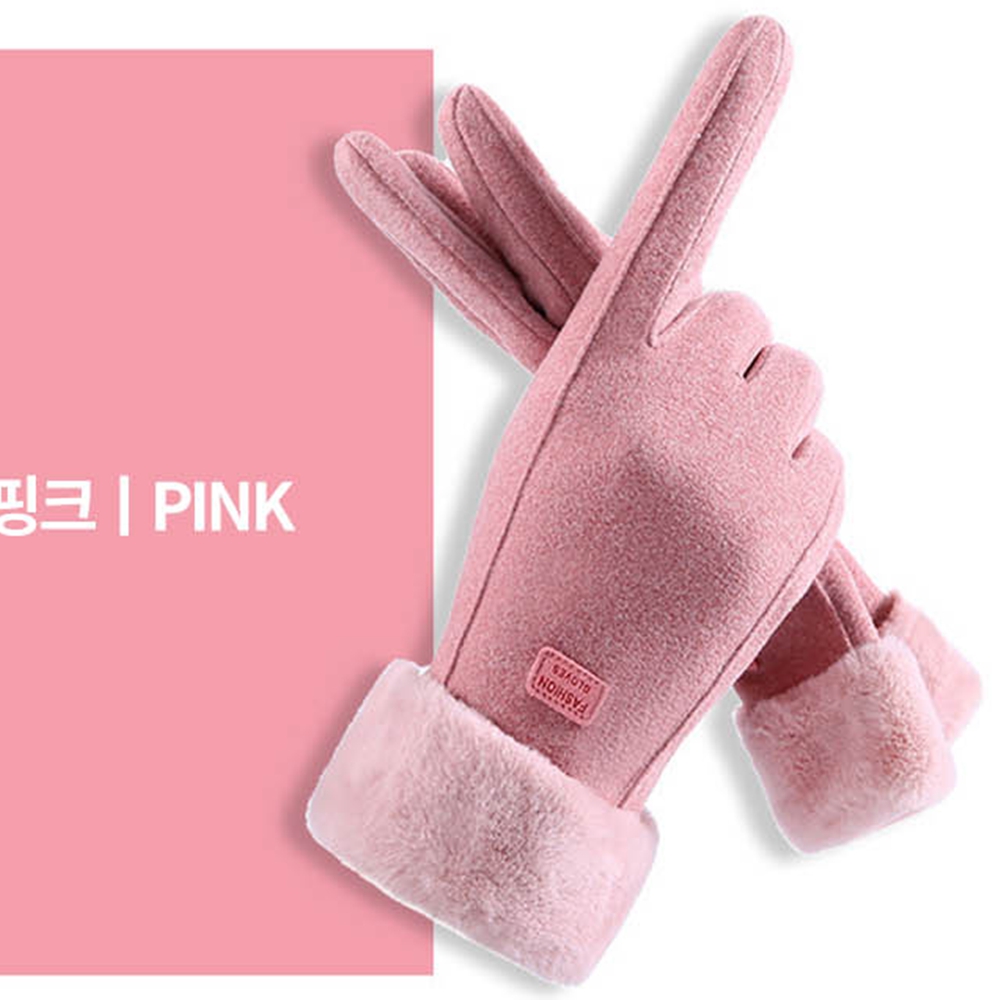 혼주장갑 겨울 기모 작은손장갑 스웨이드 베이지 - 상세 이미지 5