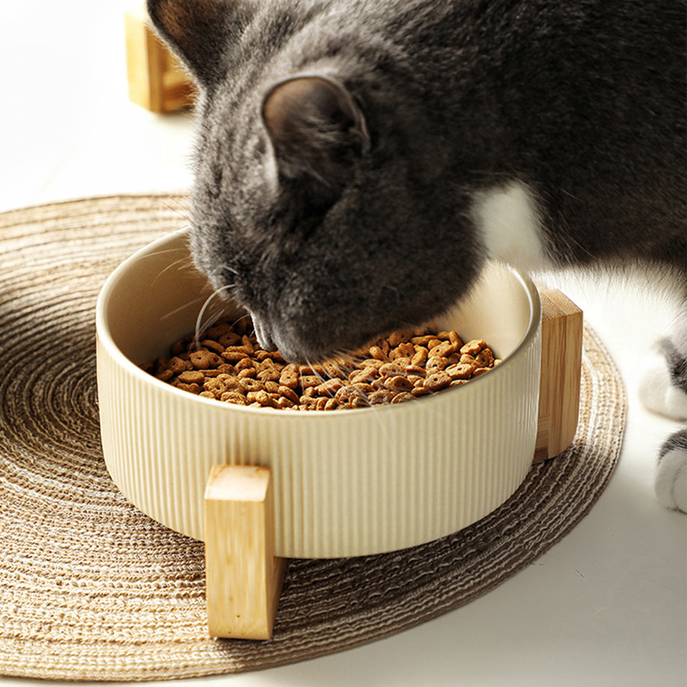 강아지밥그릇 고양이물그릇 개밥그릇 1구 대형견 애견식기 도자기 받침대세트