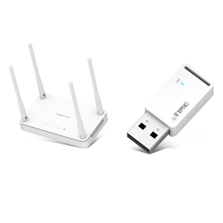 IPTIME A2004SR + A3000mini 기가비트 인터넷 무선 유무선 와이파이 공유기 USB 랜카드 패키지