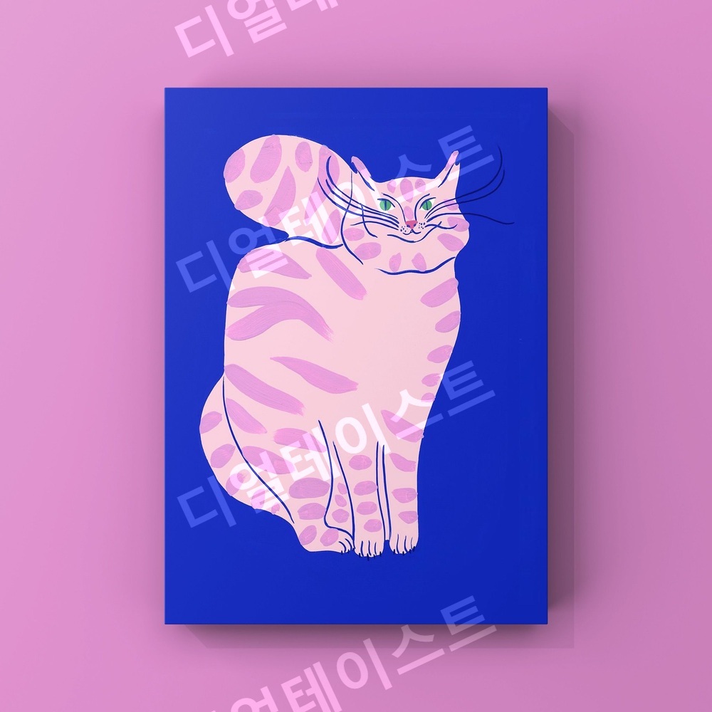 큰 고양이 모던 인테리어 그림 일러스트 액자 포스터 - 메인 이미지