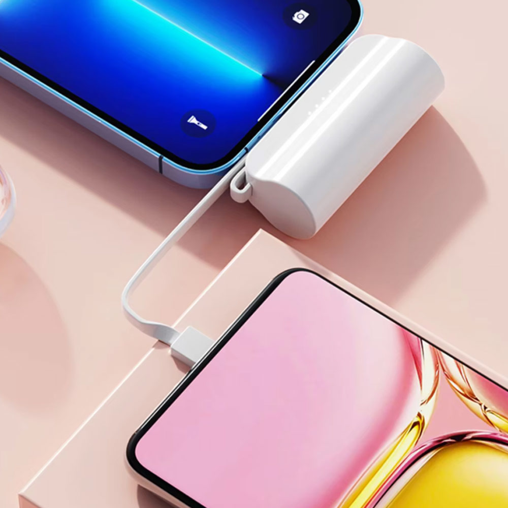 힙스터 일체형 미니 도킹형 보조배터리 5000mAh - 상품 이미지