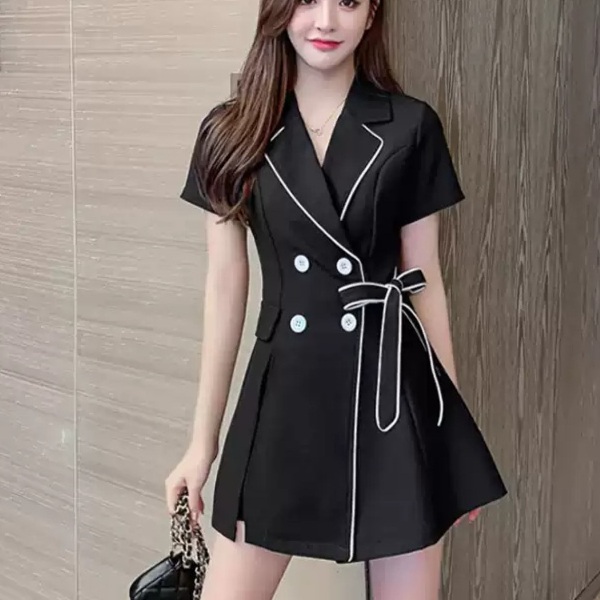 피의게임3 김경란 자켓 반팔 블랙 버클 슬림핏 의상 옷 패션 - 메인 이미지