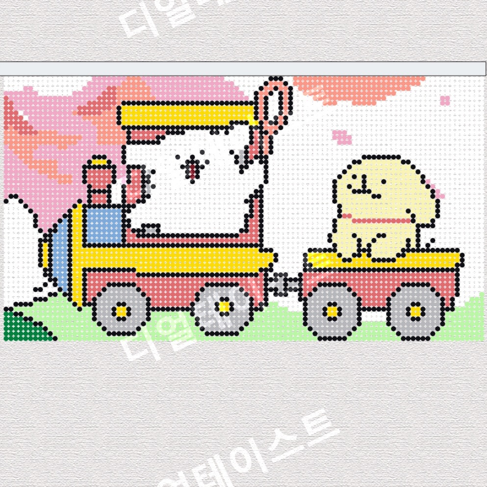 강아지 비즈발 만들기 키트 diy 재료 비즈 구슬 문장식 - 메인 이미지