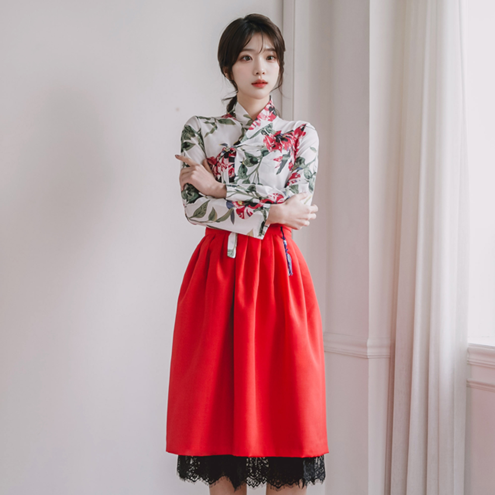 생활한복 세트 아리솔+꽃향 개량 계량 퓨전 반티-166 이미지 8