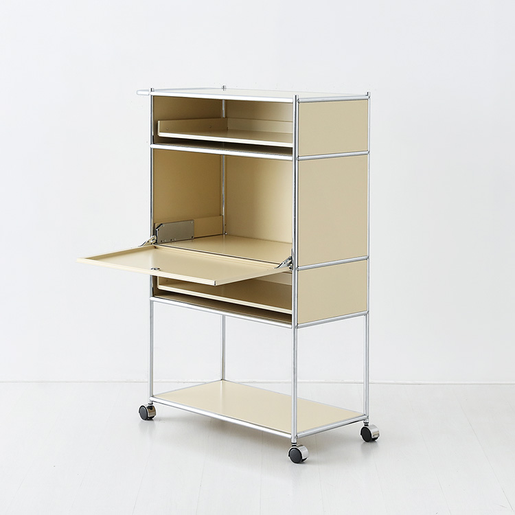 심플리 이동식 수납장 1문 BC641 870mmx400mmx1265mm, 4단, 솔리드베이지 9940.6092 - 상세 이미지 4