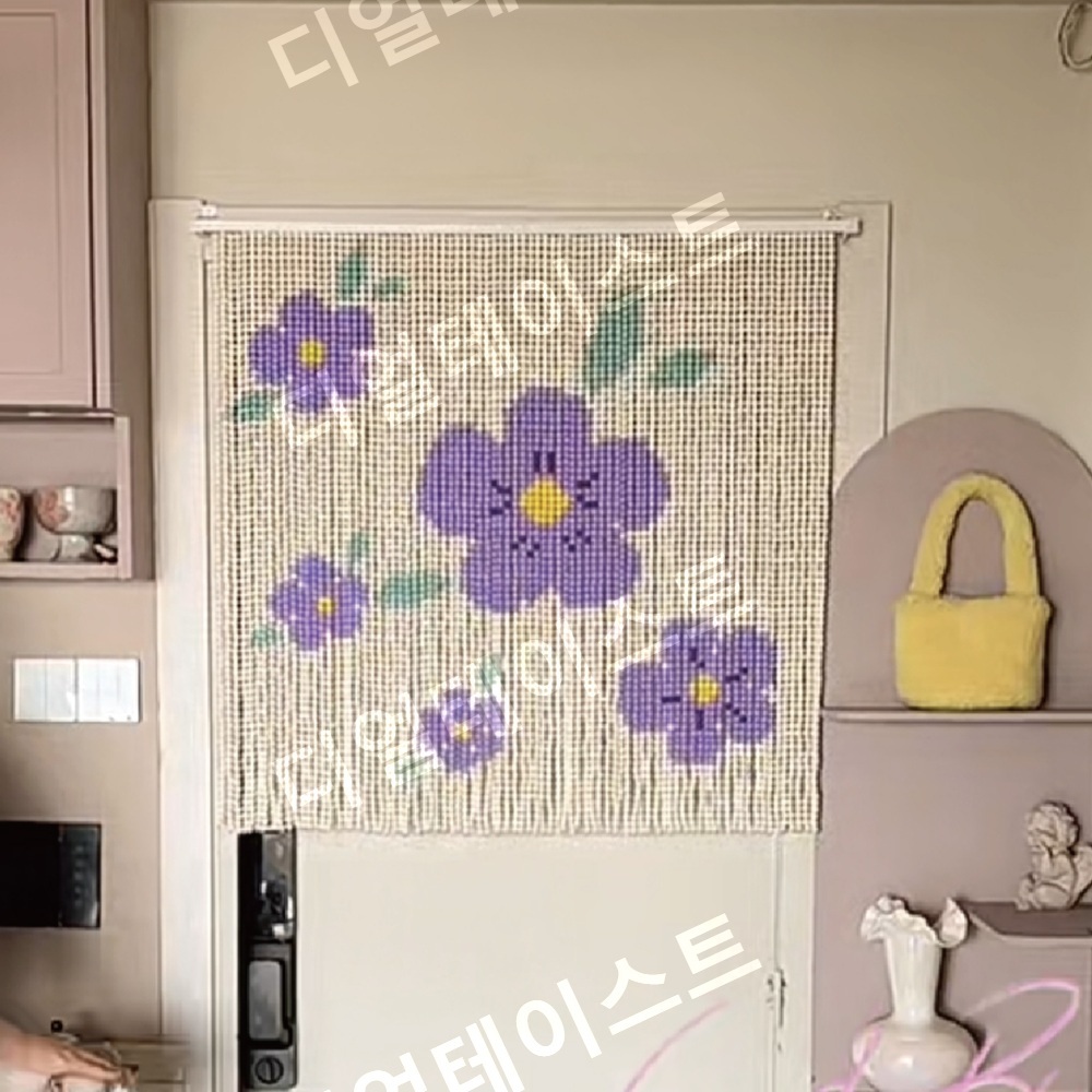 보라색 비즈발 만들기 키트 diy 재료 퍼플 구슬 커튼 - 메인 이미지