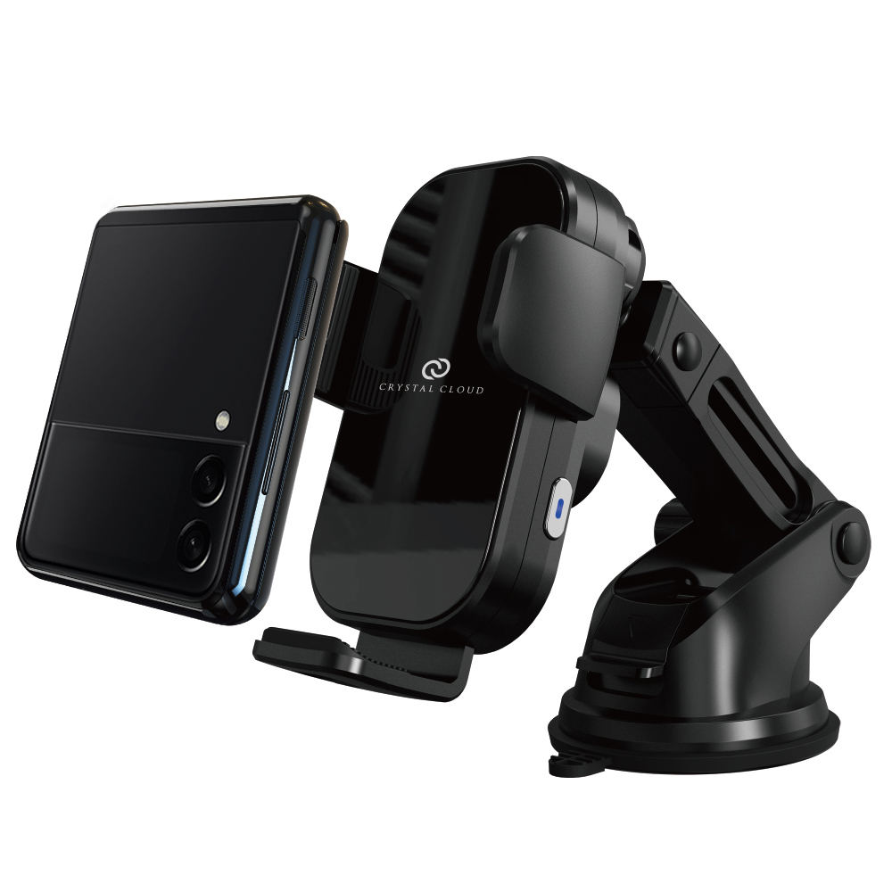 크리스탈클라우드 갤럭시 z플립3 차량용 핸드폰 고속 무선 충전 거치대 충전기 15W