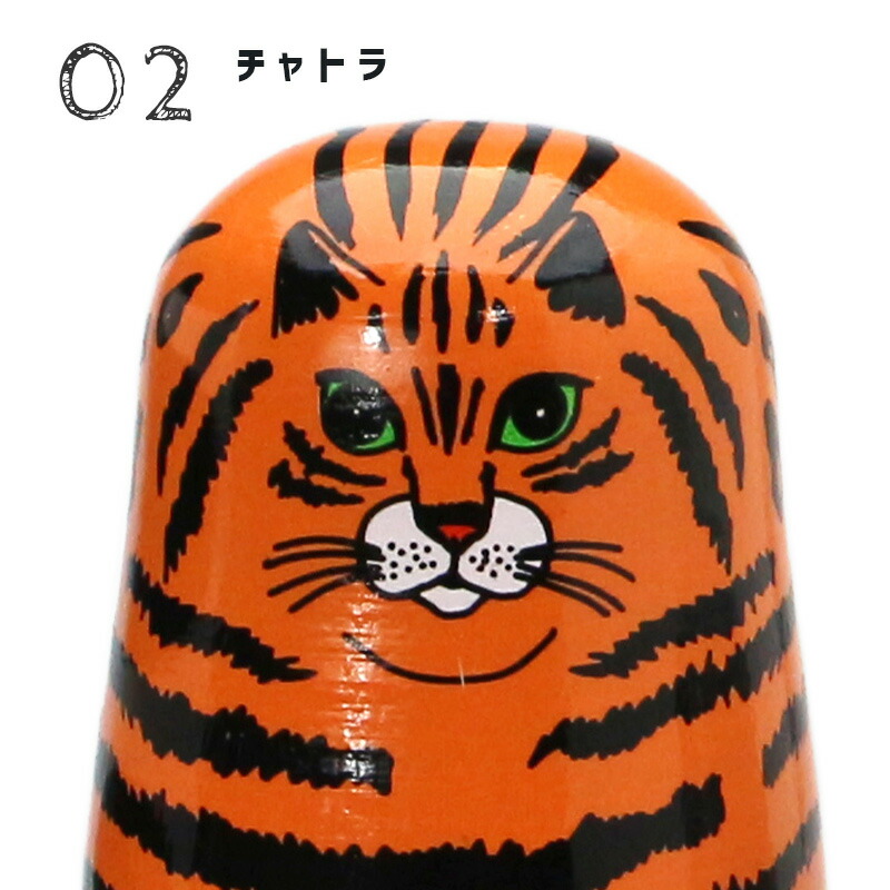 미도리 코마츠 MIDORI KOMATSU FELINE CAT 5 고양이 마트료시카 인형 - 상세 이미지 4
