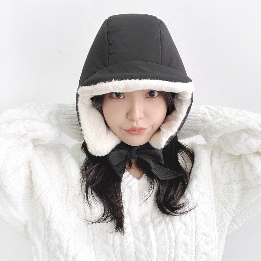 밍크 털 패딩 귀도리 남자 여자 겨울 방한 후드 바라클라바 귀달이 모자 상세 이미지 3