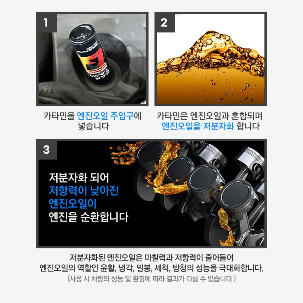 카타민 자동차 엔진 플러싱 오일 디젤 엔진오일 첨가제 코팅제 소음 이미지 6