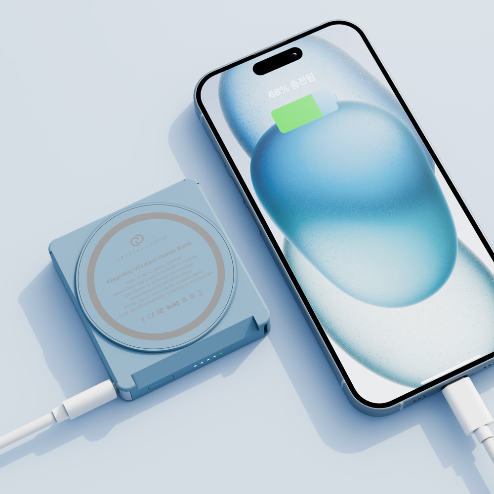 크리스탈클라우드 맥세이프 보조배터리 아이폰 미니 고속 무선 충전 배터리팩 5000mAh 이미지 7