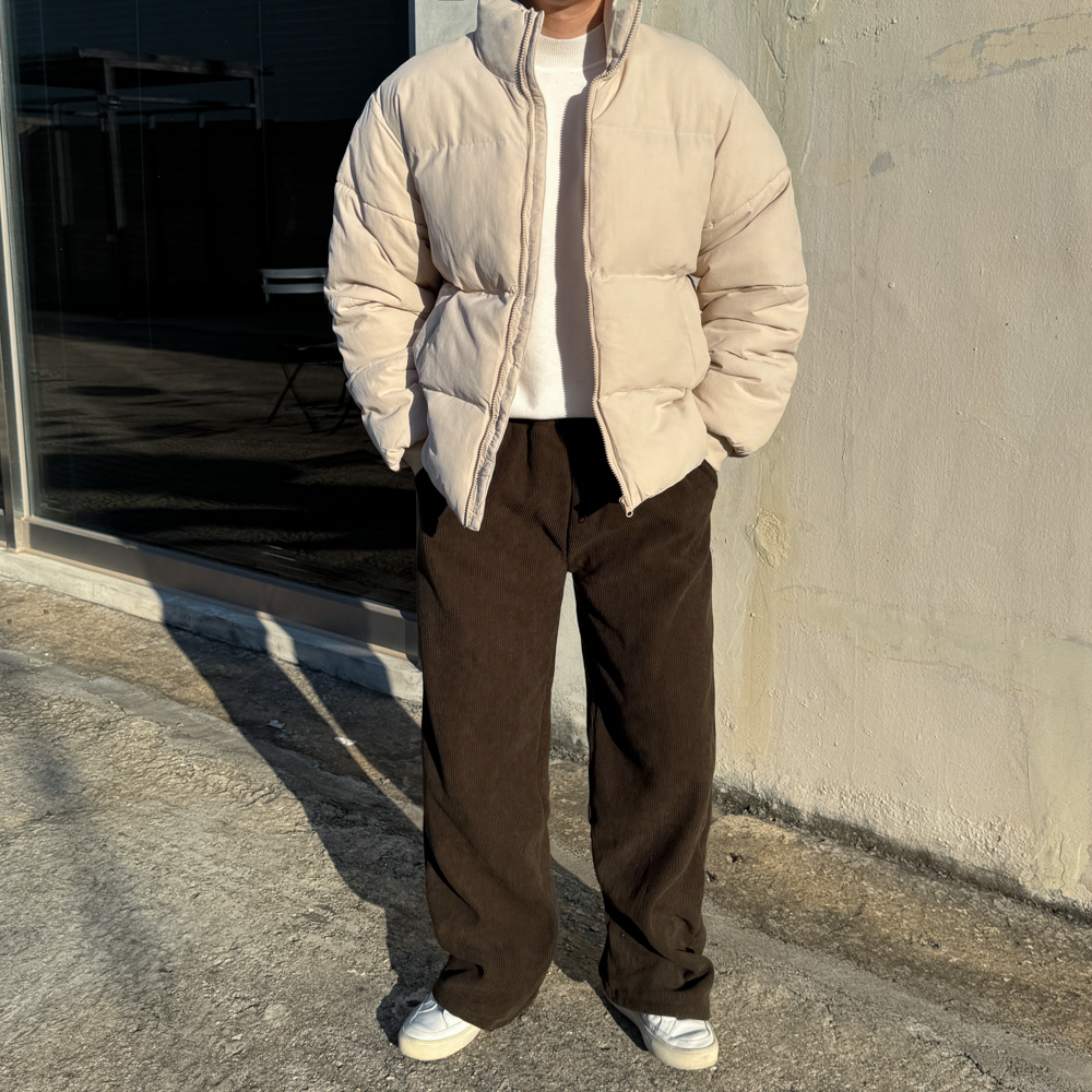 남자 웰론 오버핏 스트링 패딩 점퍼 이미지 7