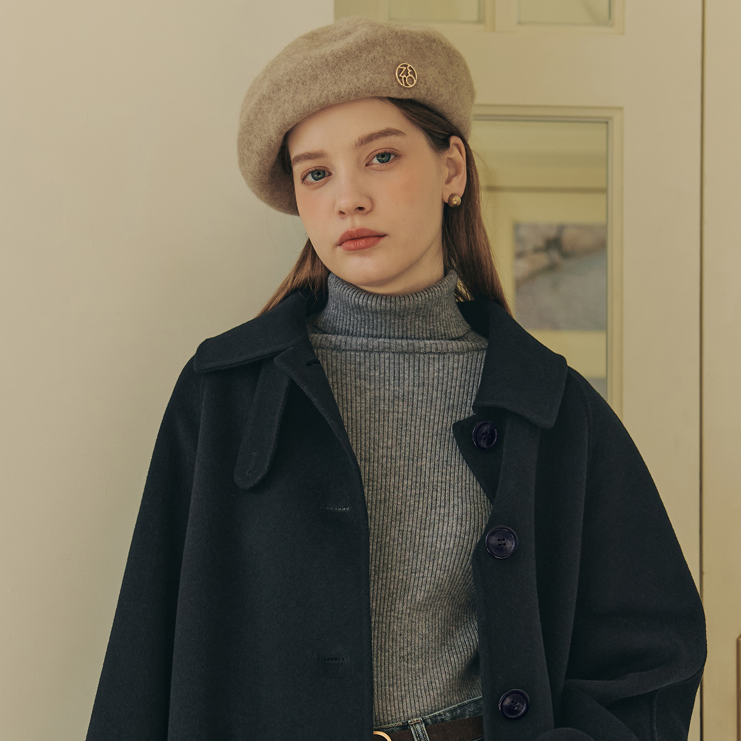 [제로스트릿][3컬러] 울 로고 베레모 WOOL LOGO BERET - 상세 이미지 3