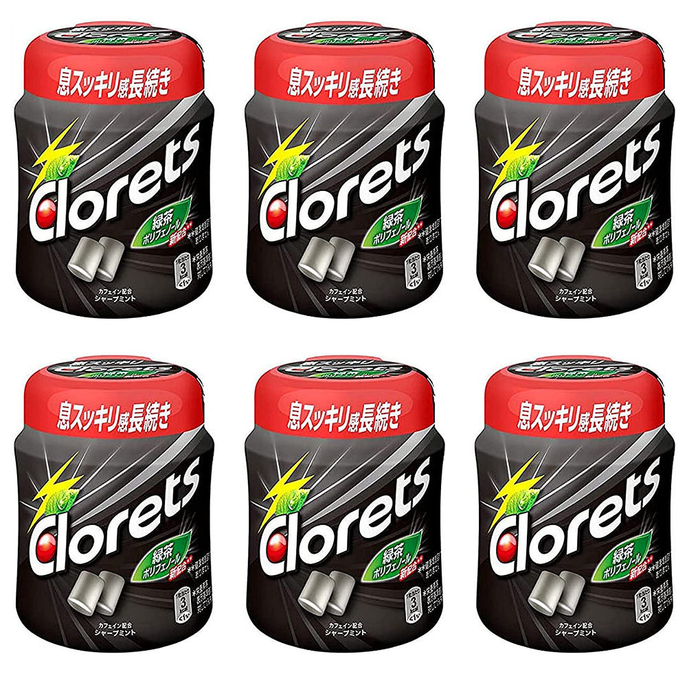 Clorets 일본 클로렛츠 샤프 민트 껌 140g 6팩 - 상품 이미지