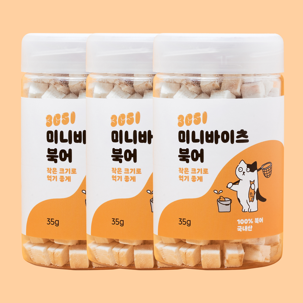 3651 미니바이츠 고양이 트릿 간식 국내산 북어, 35g, 3개 - 메인 이미지