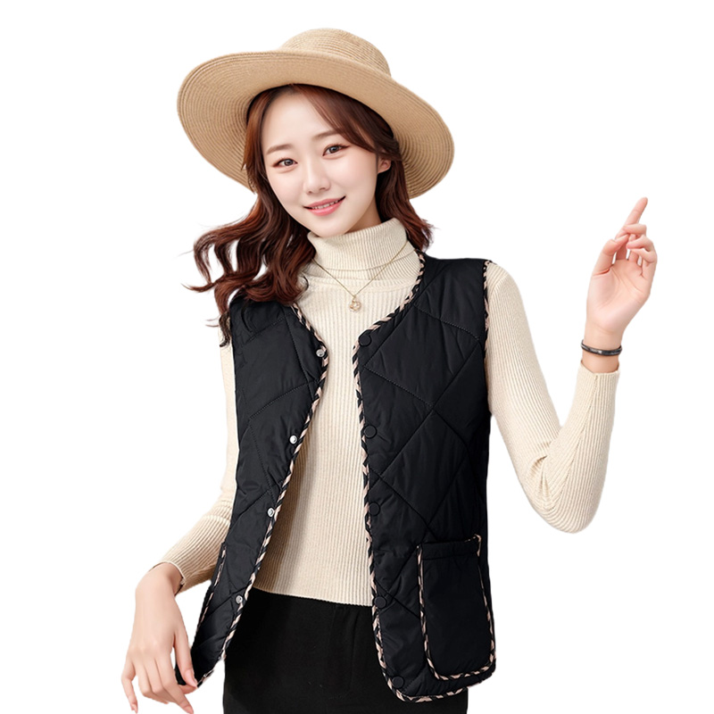 1+1 퀼팅 여성 패딩조끼 자켓 경량 베스트 - 상세 이미지 4