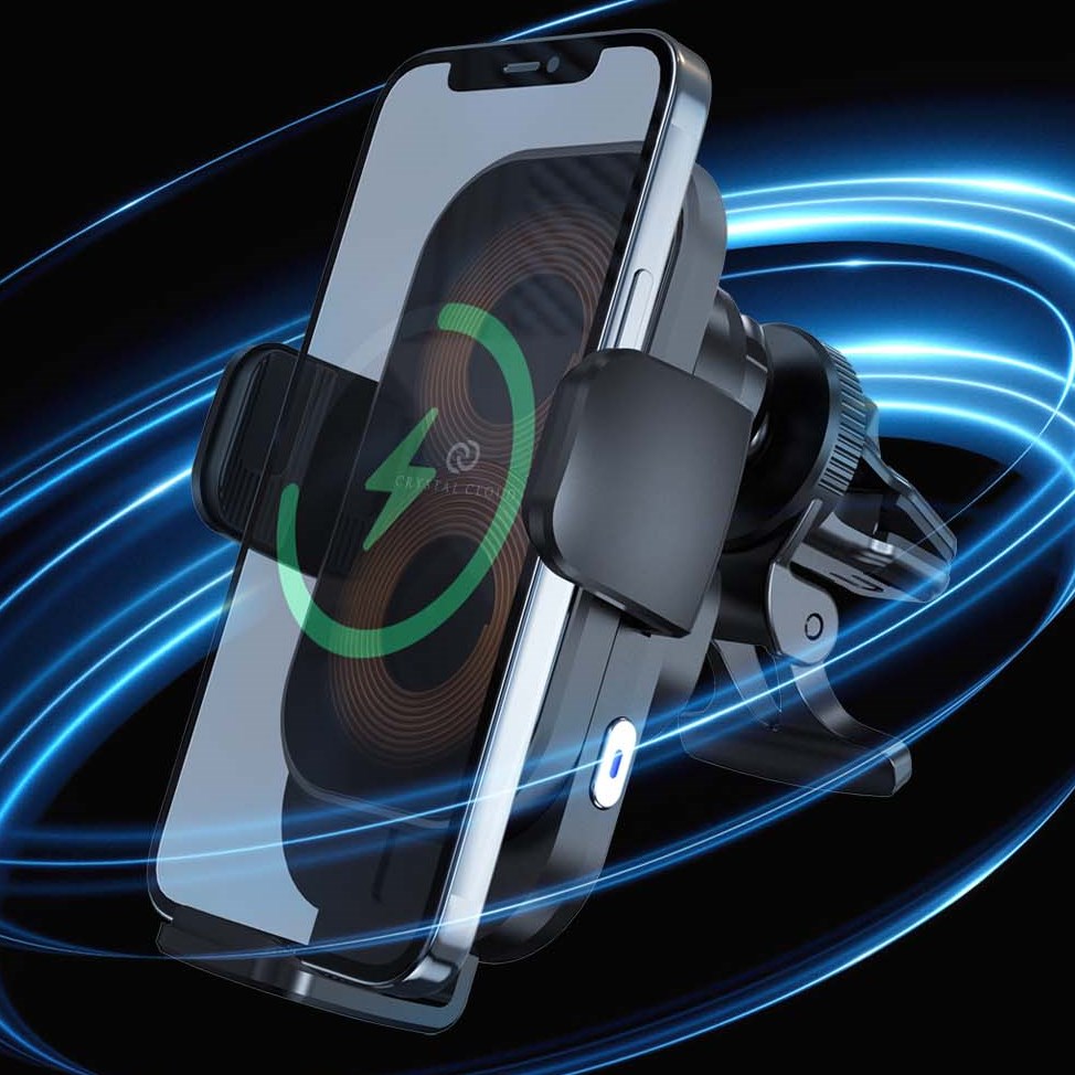 크리스탈클라우드 갤럭시 z플립3 차량용 핸드폰 고속 무선 충전 거치대 충전기 15W