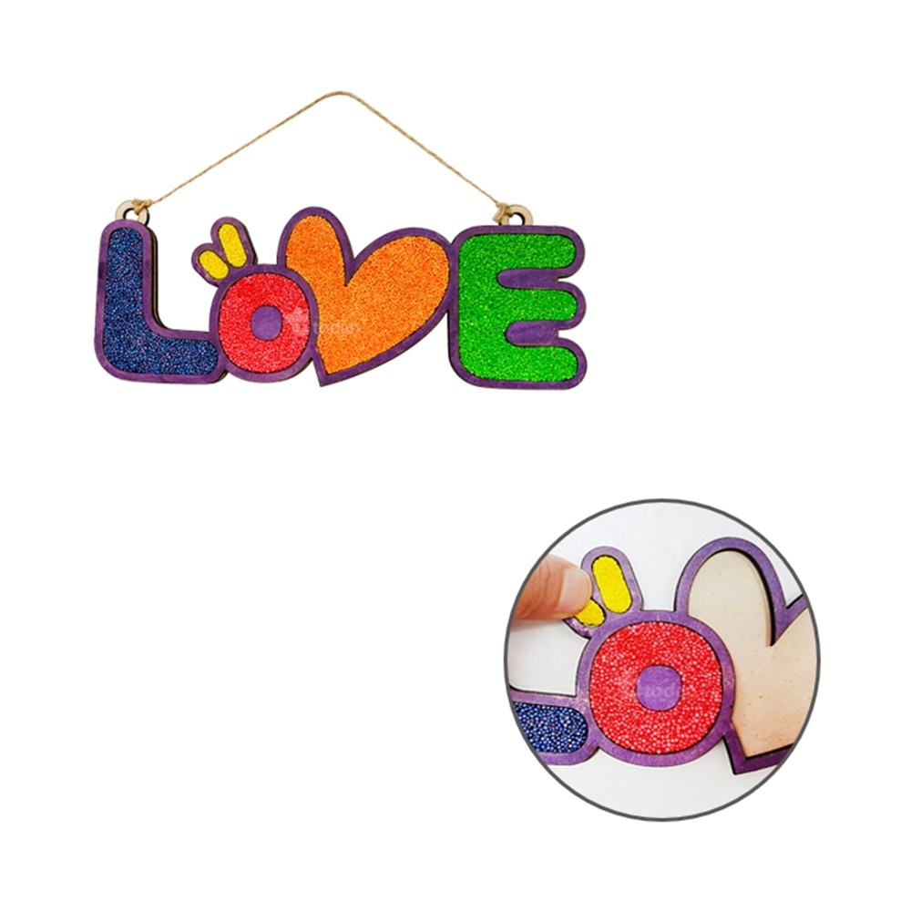 만들기 재료 우드 나무걸이 방문장식 꾸미기 클레이놀이 러브 레터링 LOVE 문패 글자 : 코스트픽S