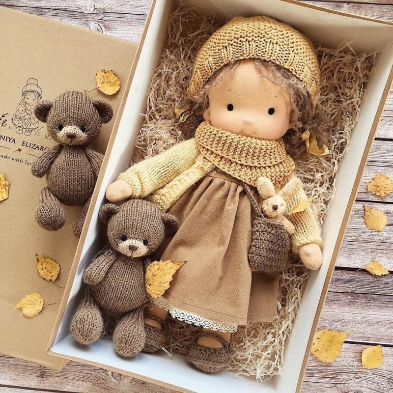 Waldorfdoll 코튼 월도프 인형 인형 아티스트 핸드메이드 크리스마스 선물 - 상세 이미지 2