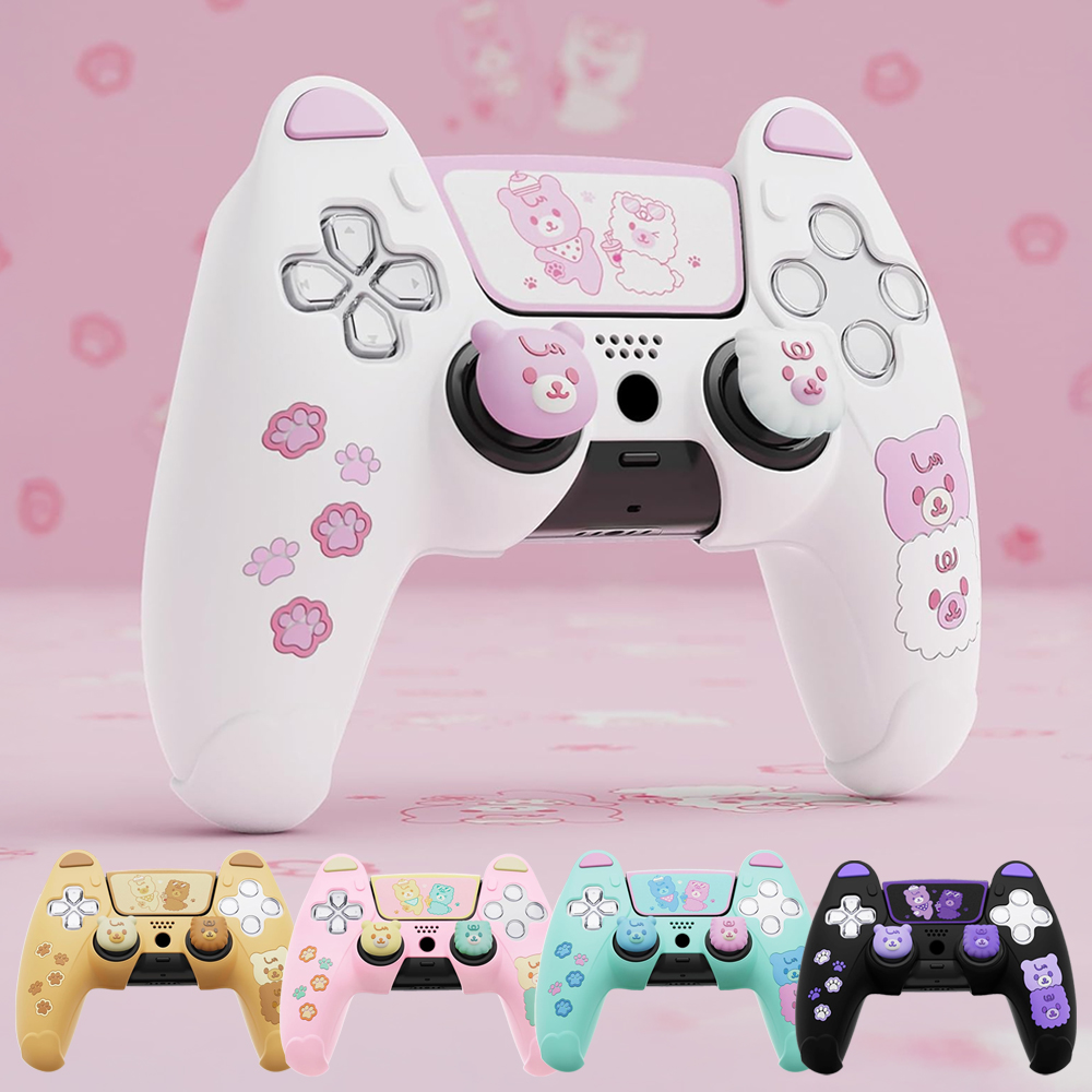 듀얼센스 커버 Playvital 큐트베어 케이스 세트