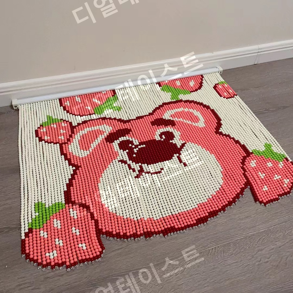 딸기곰 비즈발 만들기 키트 diy 재료 스트로베리 베어 - 메인 이미지