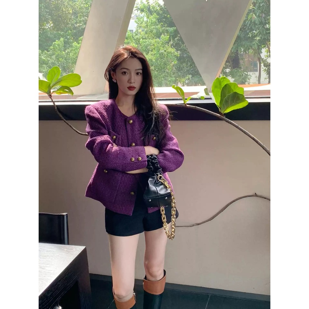 있지 리아 자켓 트위드 공항패션 독특한 간절기 의상 옷 패션 - 상세 이미지 2