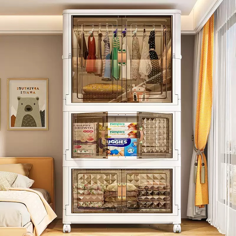 접이식옷장 조립식 장롱 폴딩 정리함 가정용 수납장 원룸 간편 투명 폴딩박스 - 상세 이미지 5