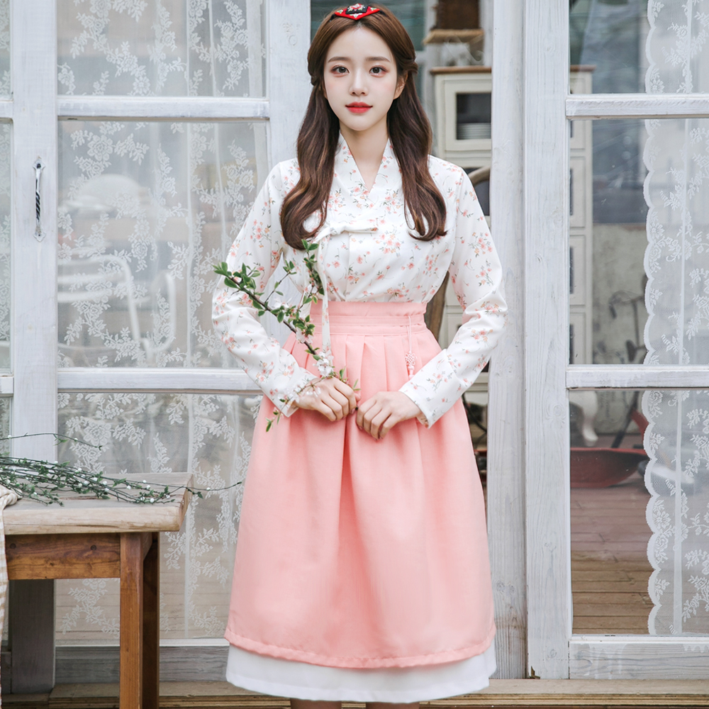 늘품 피치 허리치마 생활한복 개량 계량 퓨전 반티 - 상품 이미지