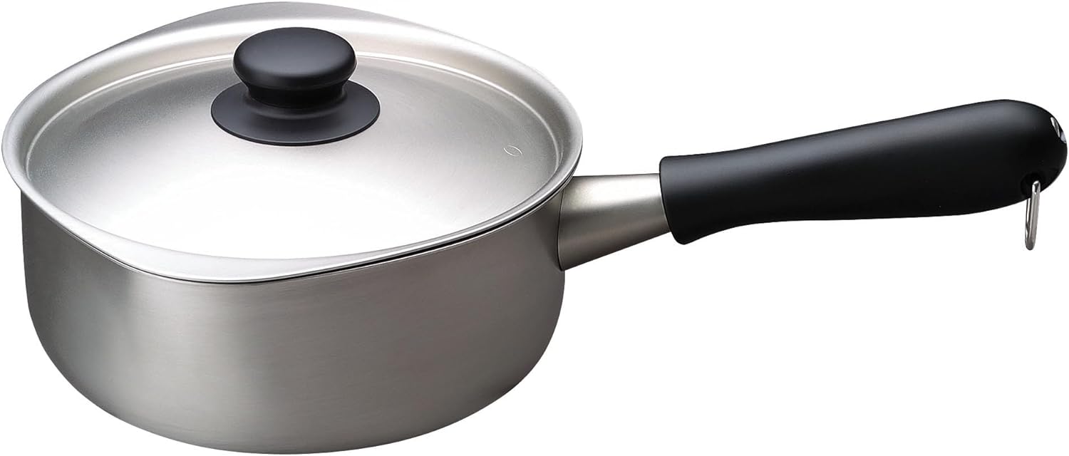 소리야나기 스테인레스 편수냄비 밀크팬 18cm 뚜껑포함 매트