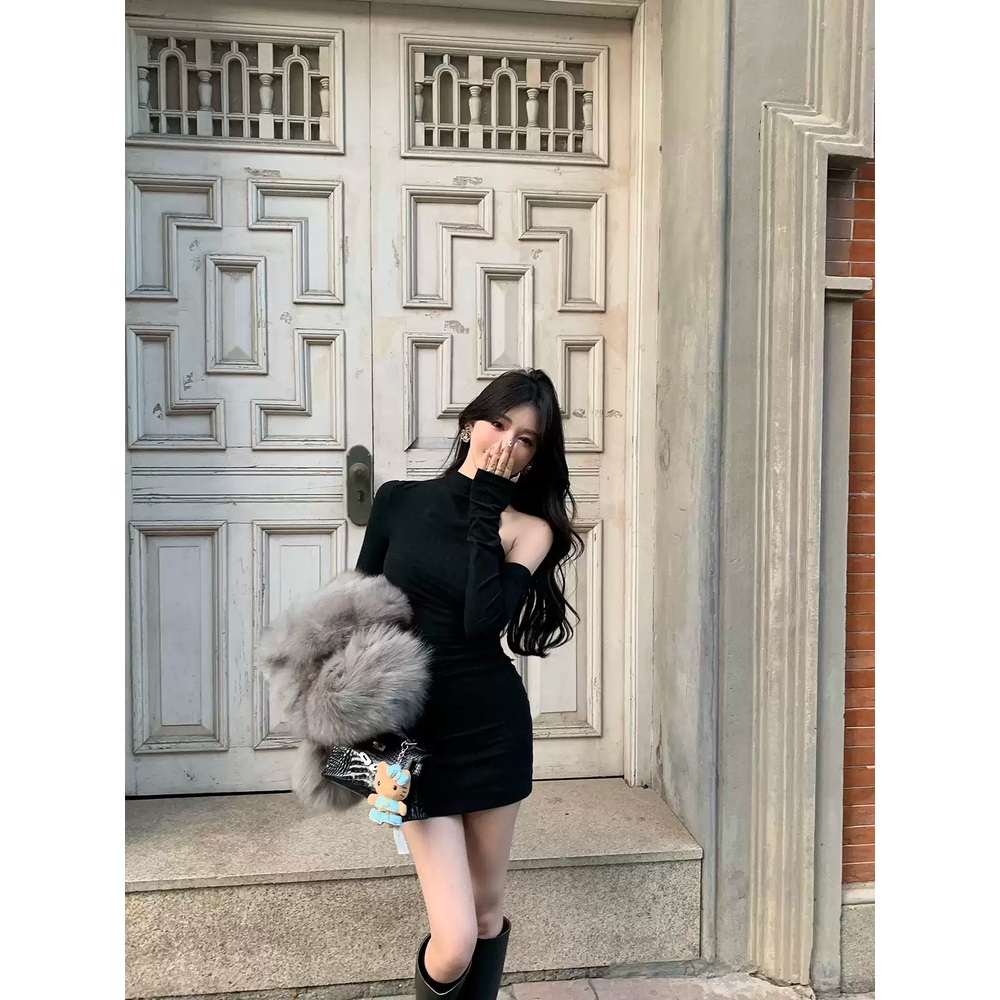 채수빈 원피스 브라운 제작발표회 오프숄더 슬림핏 의상 옷 패션 - 상세 이미지 2