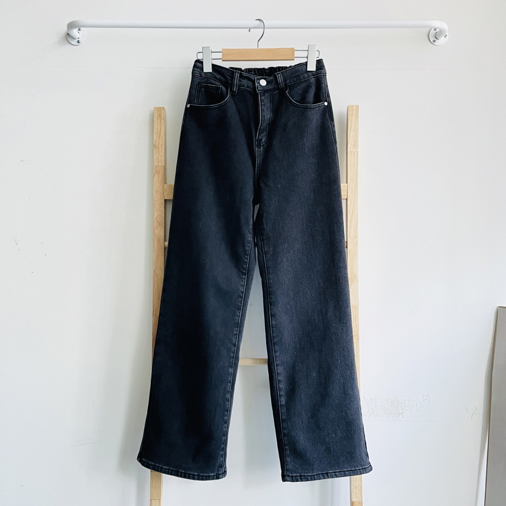 융기모 일자청바지 와이드청바지 뒷밴딩 진청 흑청 이미지 8