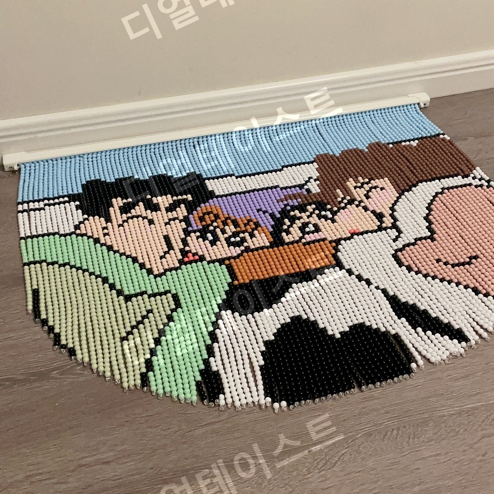 짱구가족 비즈발 만들기 키트 화목한 그림 diy 재료 - 메인 이미지