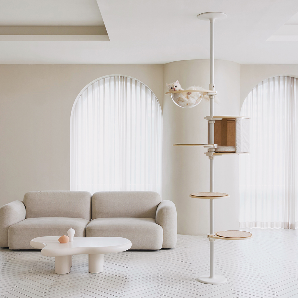 내핑하우스 캣폴 풀세트 뚱냥이 아이언 봉 튼튼 원목 캣타워 고양이 먼치킨 높이 조절가능