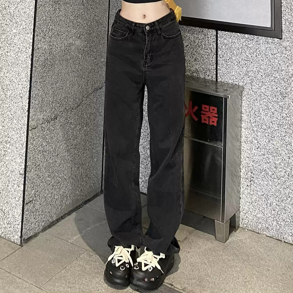 로제 팬츠 바지 블랙 공항패션 루즈핏 하이웨스트 의상 옷 패션 - 상품 이미지
