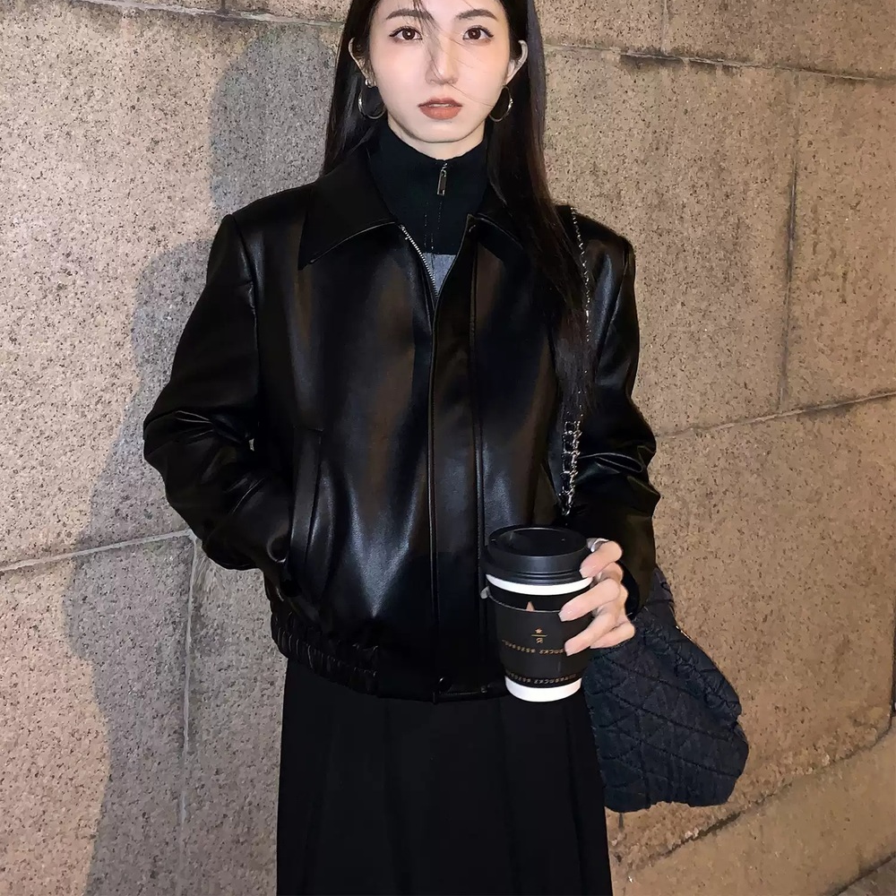 스캔들 99화 한채영 자켓 레더 문정인 카라넥 긱시크 의상 옷 패션 - 상세 이미지 2