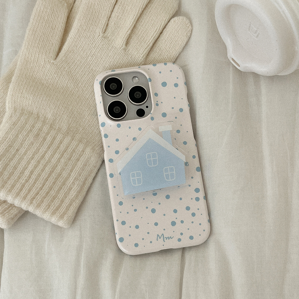 [mm] snow pattern 아이폰 16pro 케이스 하드 blue - 상세 이미지 2