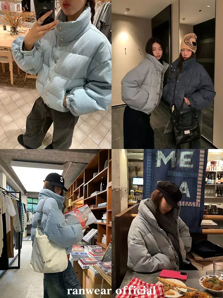 제니 패딩 숏 공항패션 데님 캐주얼 의상 옷 패션 - 상세 이미지 2