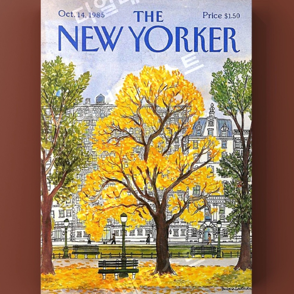 New Yorker 가을 인테리어 그림 일러스트 액자 포스터 - 상품 이미지