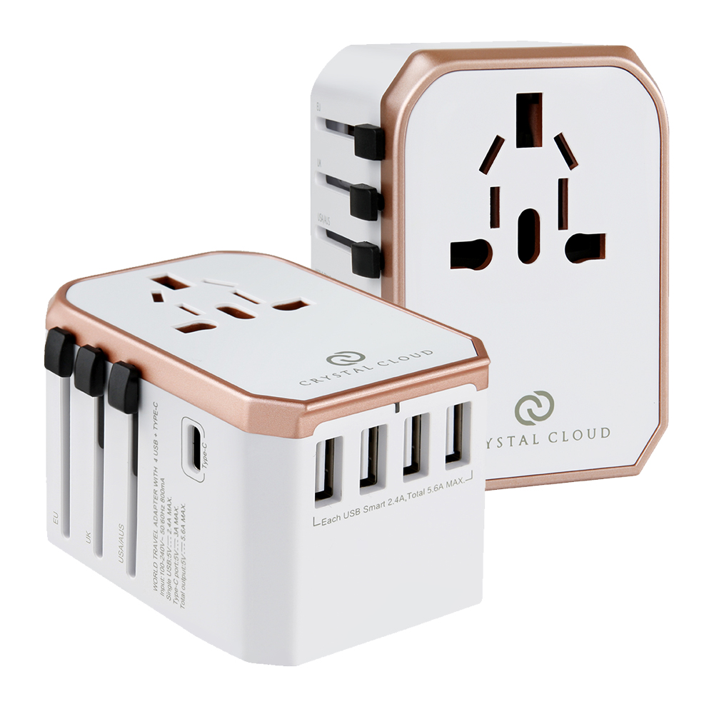 크리스탈클라우드 5포트 USB 5.6A 해외 여행용 멀티 어댑터 돼지코 콘센트 CC-305Plus