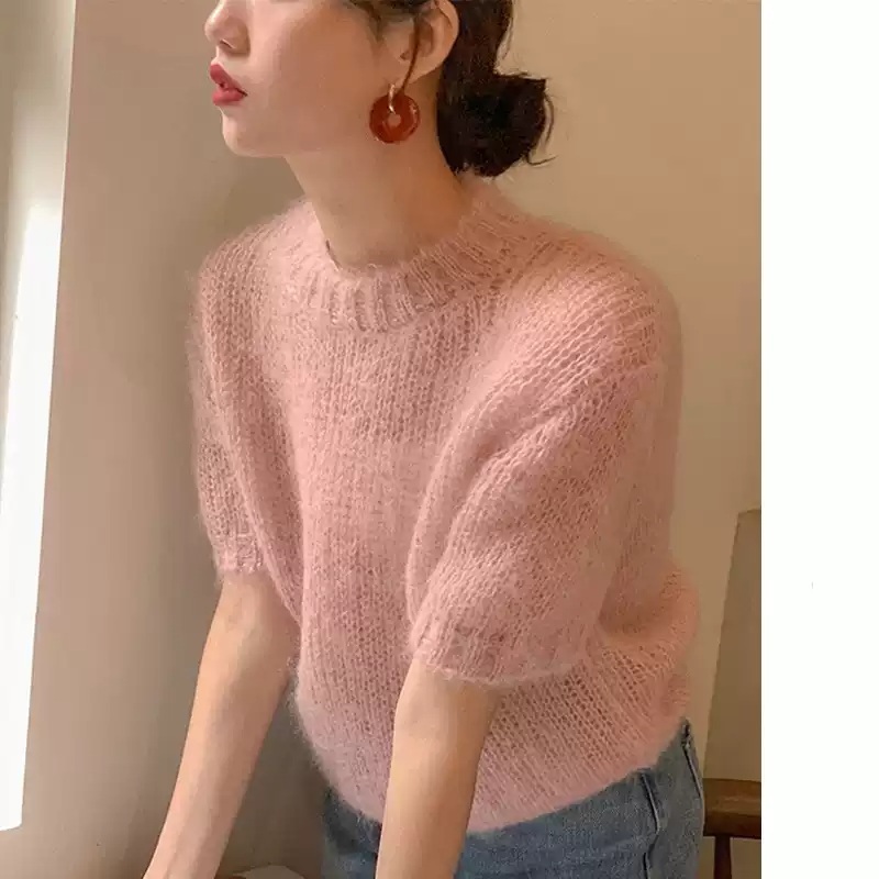 나는 솔로 176화 송해나 니트 반팔 앙고라 가을 의상 옷 패션 - 상세 이미지 3