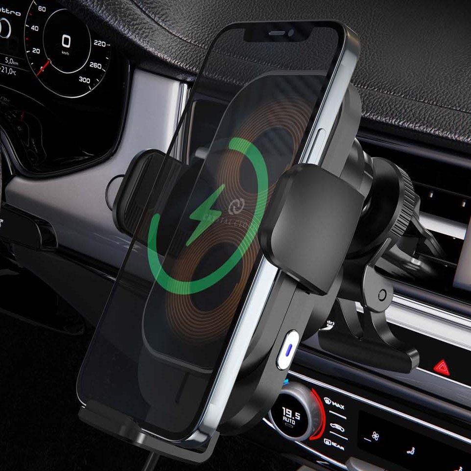 크리스탈클라우드 갤럭시 z플립3 차량용 핸드폰 고속 무선 충전 거치대 충전기 15W