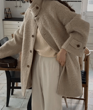[24 f/w코트] 헤르몬 헤나 하이넥 부클 하프코트 울100 누빔 퀼팅 핸드메이드 640 상세 이미지 129