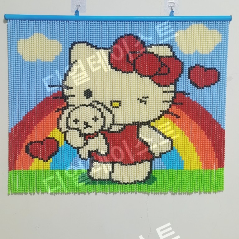예쁜 비즈발 만들기 키트 diy 재료 고양이 키티 리본