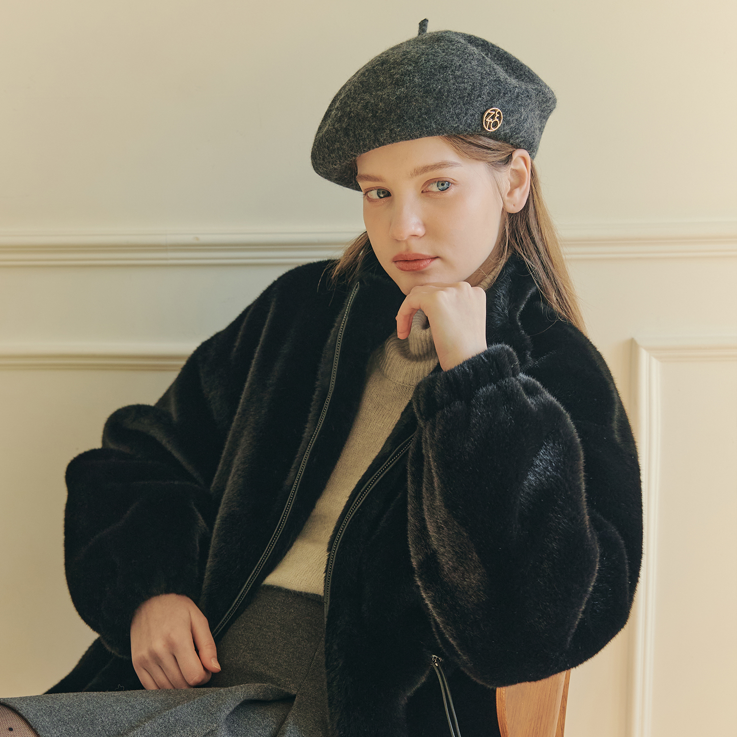 [제로스트릿][3컬러] 울 로고 베레모 WOOL LOGO BERET - 상세 이미지 5