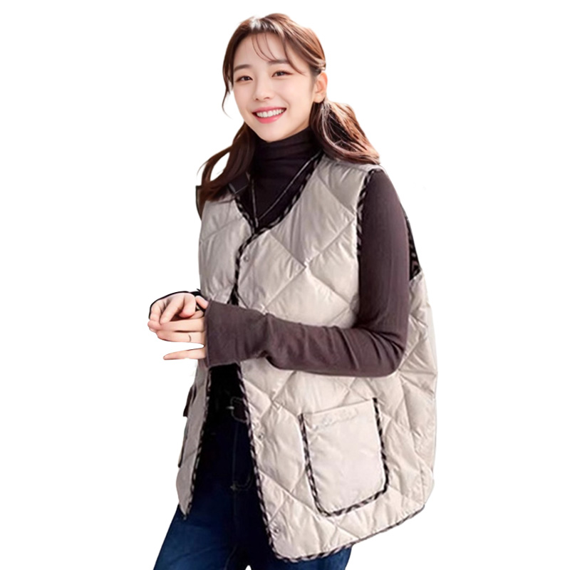 퀼팅 여성 패딩조끼 자켓 경량 베스트 - 상세 이미지 4
