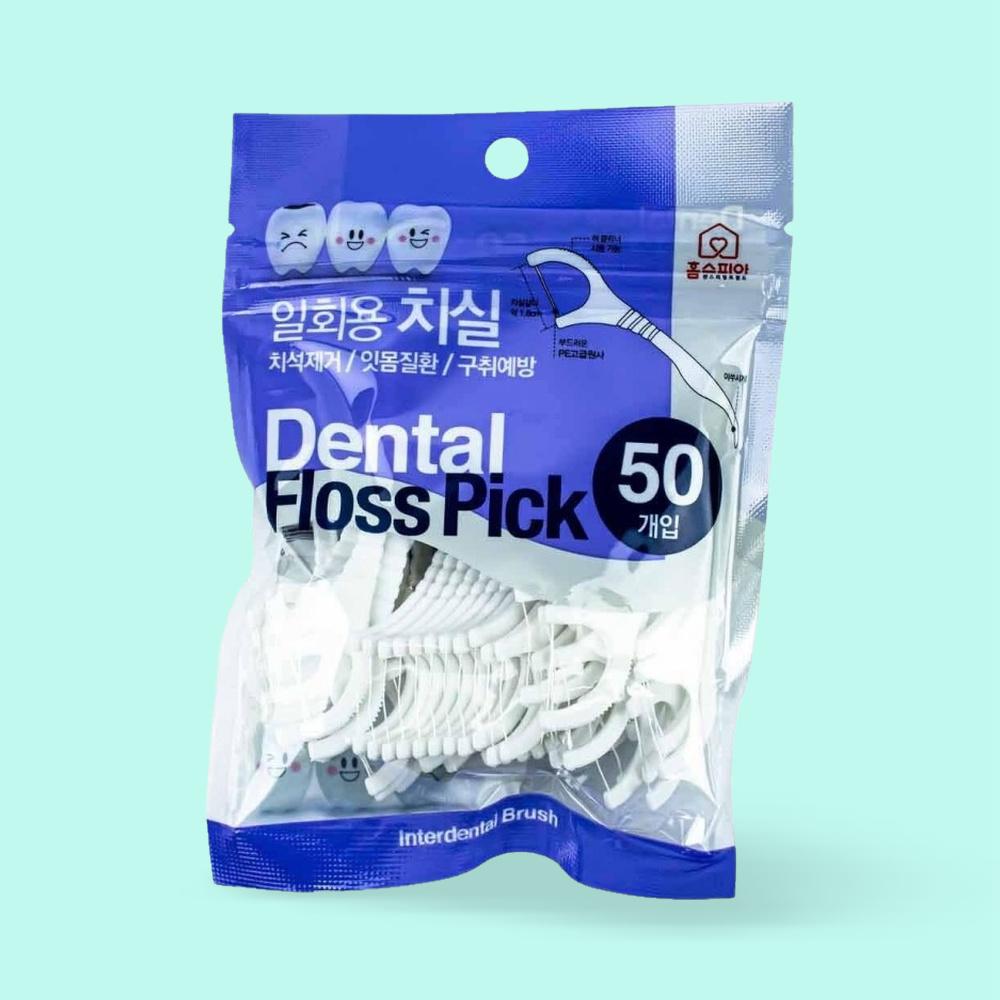 홈스피아 덴탈 일회용 치실 50P : 이에스팩