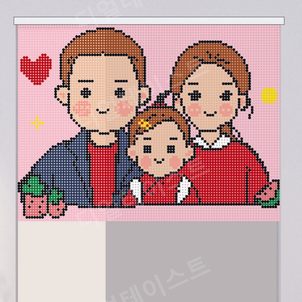 비즈발 만들기 키트 diy 재료 문 구슬 커튼 화목한 가족 - 메인 이미지