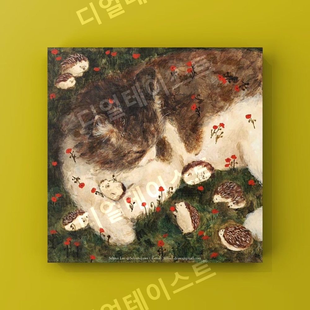 터번을 쓴 고양이 인테리어 그림 일러스트 액자 포스터 - 상세 이미지 5