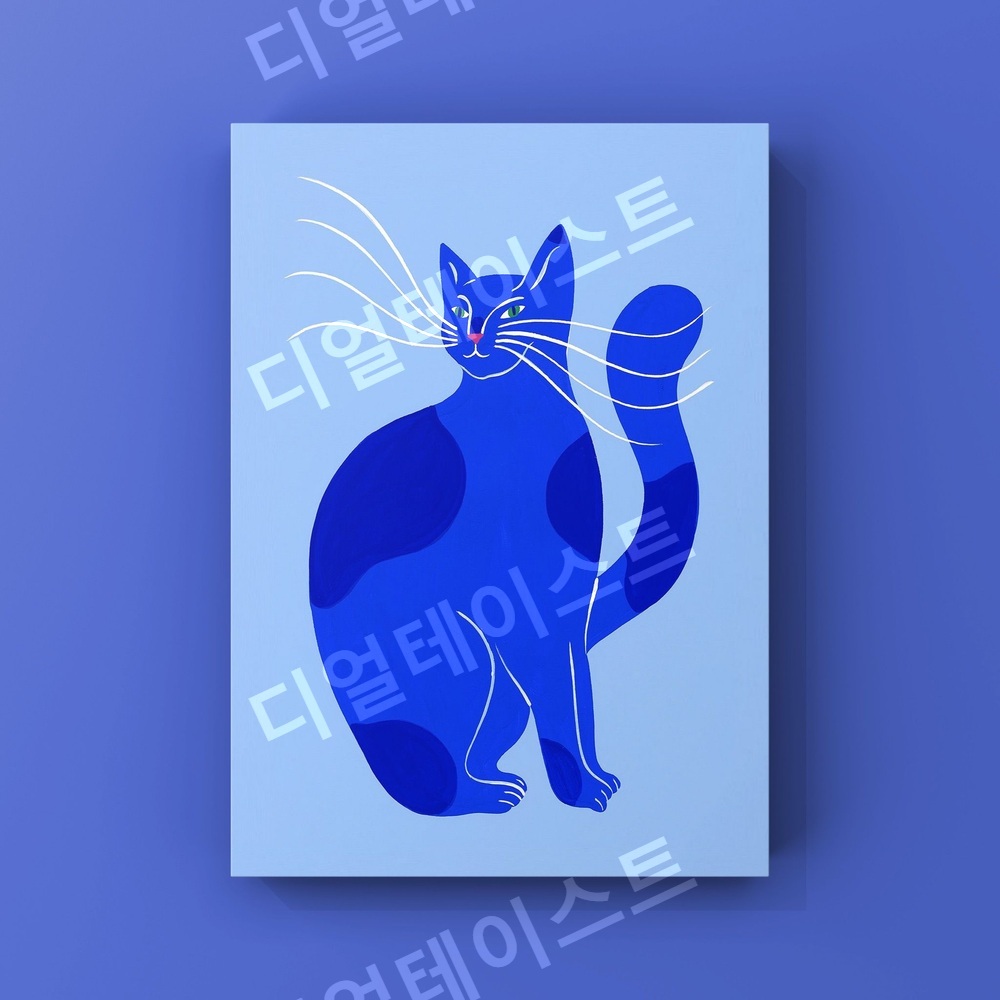 큰 고양이 모던 인테리어 그림 일러스트 액자 포스터 - 상세 이미지 4